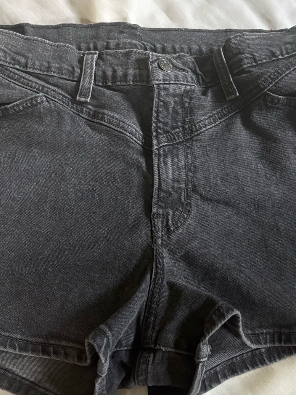 Levi's Black Gray Denim Jeans with Tan Leather Patch